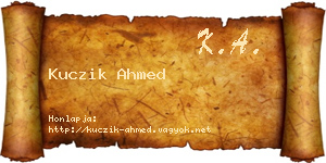 Kuczik Ahmed névjegykártya